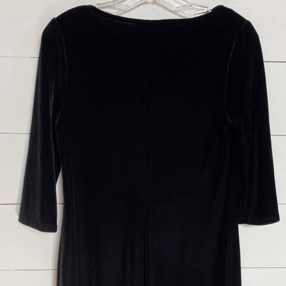 J. Jill Petites Elegant Black‎ Velvet Cowl Neck Drape Sheath dress - XSP NWT - Picture 5 of 9